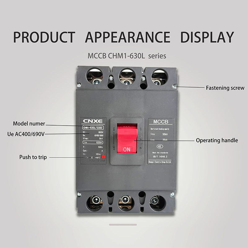 جودة مضمونة، قاطع دائرة MCCB معتمد من CE، 630A 3P